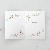 Carte de vœux Joyeux Anniversaire avec rose jaune (Intérieur)