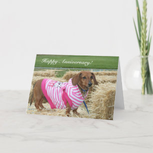 Carte de voeux Joyeux Anniversaire Dachshund