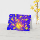 Carte de voeux "Joyeux anniversaire" Firework (Fleur jaune)