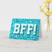 Carte de voeux 'Joyeux anniversaire' Glitz Blue (Fleur jaune)