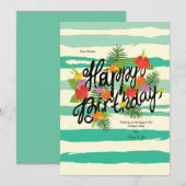 Carte de vœux Joyeux Anniversaire Hibiscus (Devant / Derrière)