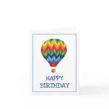 Carte de voeux "Joyeux anniversaire" Hot Air Ballo