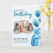 Carte de vœux joyeux anniversaire modifiable | Per (Fleur jaune)