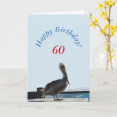 Carte de voeux - Joyeux anniversaire Pélican (Fleur jaune)