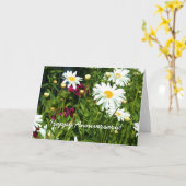 Carte de voeux Joyeux Anniversaire Shasta Daisy (Fleur jaune)