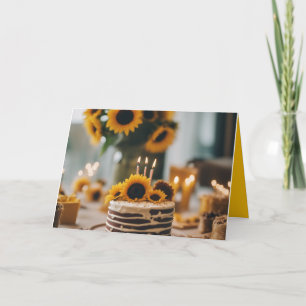 Carte de vœux Joyeux Anniversaire Tournesol soleil
