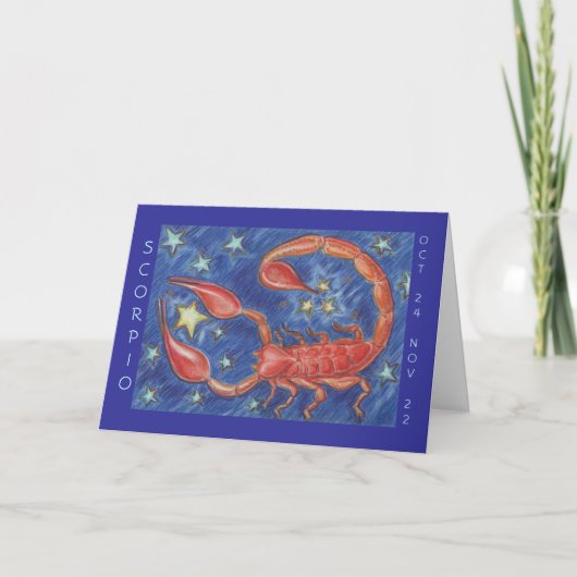 Carte de voeux 'Joyeux anniversaire' Zodiac Scorpi (Devant)