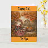 Carte de vœux Joyeux Automne (Fleur jaune)