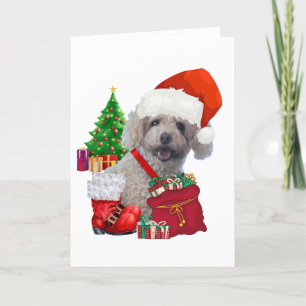 Carte de voeux Joyeux caniche de Noël