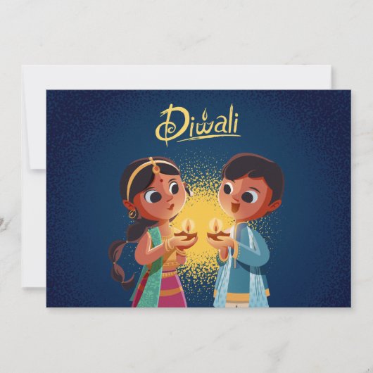 Carte de vœux joyeux Diwali (Devant)
