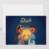 Carte de vœux joyeux Diwali (Devant / Derrière)