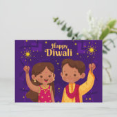 Carte de vœux Joyeux Diwali (Debout devant)