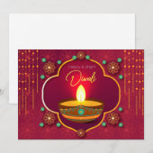 Carte de vœux Joyeux Diwali (Devant / Derrière)