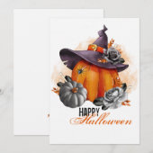 Carte de vœux Joyeux Halloween (Devant / Derrière)