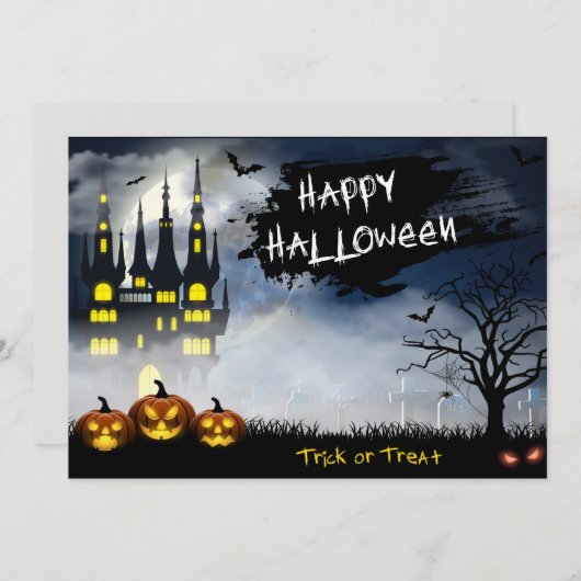 Carte de vœux joyeux Halloween (Devant / Derrière)