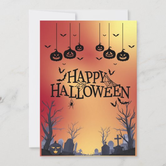 Carte de vœux Joyeux Halloween Orange (Devant)