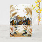 Carte de vœux joyeux Hanouka - Moderne Simple Mign (Fleur jaune)