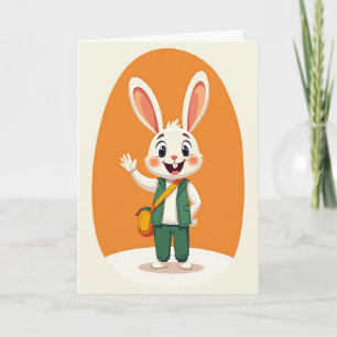 Carte de vœux Joyeux Lapin Vague