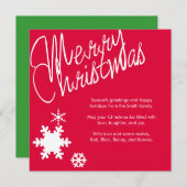 Carte de voeux Joyeux Noël (Devant / Derrière)