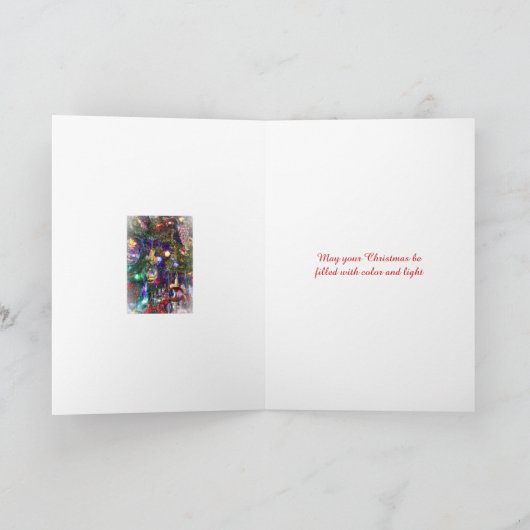 Carte de voeux Joyeux Noël - Arbre décoré #1 (Intérieur)