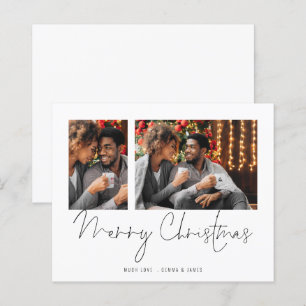 Carte de vœux Joyeux Noël avec 2 photos couple bud