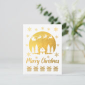 Carte de voeux Joyeux Noël blanc (Debout devant)