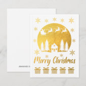 Carte de voeux Joyeux Noël blanc (Devant / Derrière)