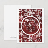 Carte de voeux Joyeux Noël blanc (Devant / Derrière)