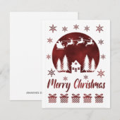 Carte de voeux Joyeux Noël blanc (Devant / Derrière)