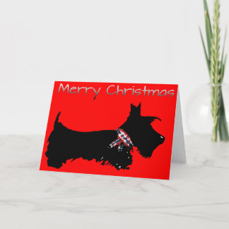 Carte de vœux 'Joyeux Noël' Chien Scottie