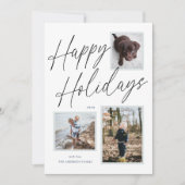 Carte de vœux Joyeux Noël en noir et blanc Script (Devant)