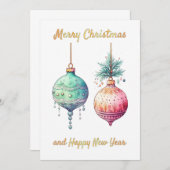 Carte de vœux Joyeux Noël et Bonne Année (Devant / Derrière)