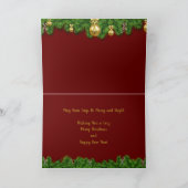 Carte de voeux Joyeux Noël Garland rouge et vert (Intérieur)