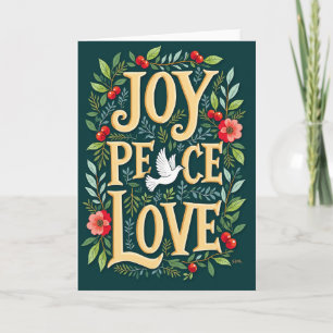Carte de vœux Joyeux Noël Paix Amour