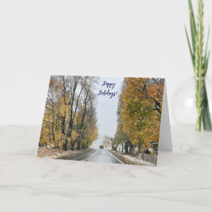 Carte de voeux Joyeux Noël Paysage enneigé