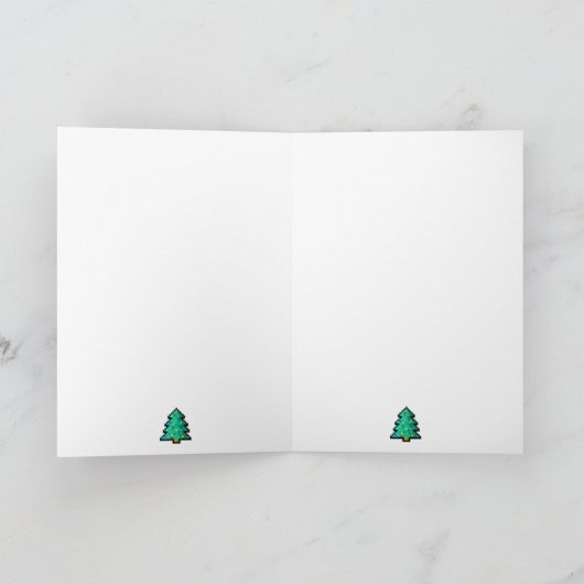 Carte de vœux Joyeux Noël - pixel art sapin 8 bit (Intérieur)