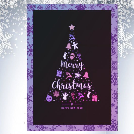 Carte de voeux Joyeux Noël plié