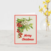 Carte de voeux Joyeux Noël Rétro (Fleur jaune)