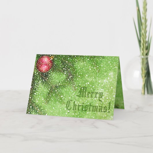 Carte de voeux Joyeux Noël Vert (Devant)