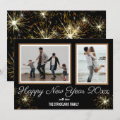 Carte de vœux Joyeux Nouvel An | Superposition de (Devant / Derrière)