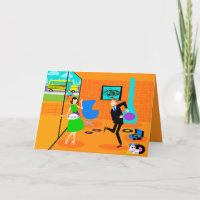 Carte de vœux Joyeux Rétro Parents