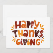 Carte de vœux Joyeux Thanksgiving (Devant / Derrière)