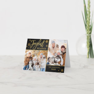Carte de voeux Joyful Gold Frame 3 PHOTO Holiday