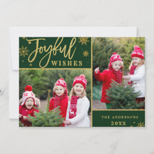 Carte de voeux Joyful Golden Frame 2 PHOTO Holiday