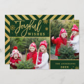 Carte de voeux Joyful Golden Frame 2 PHOTO Holiday (Devant / Derrière)
