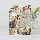 Carte de vœux Joyueuses Fêtes Simple Rouge Vert 5  (Debout devant)