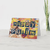 Carte de vœux juive colorée pour Pourim (Dos)