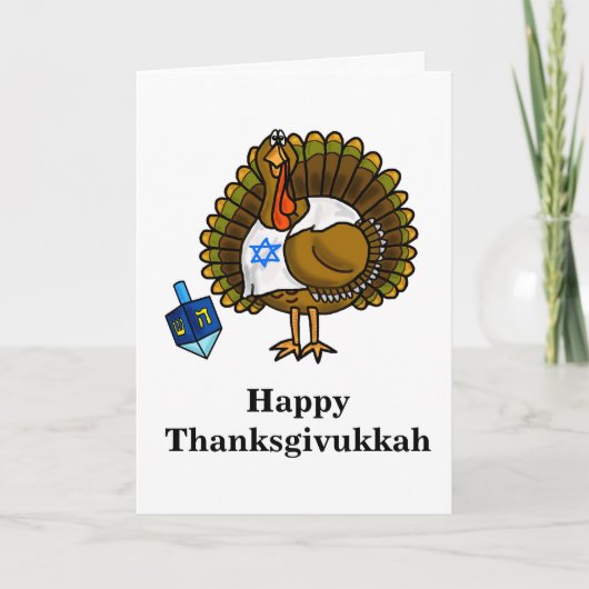 Carte de voeux juive heureuse de Thanksgivukkah (Devant)