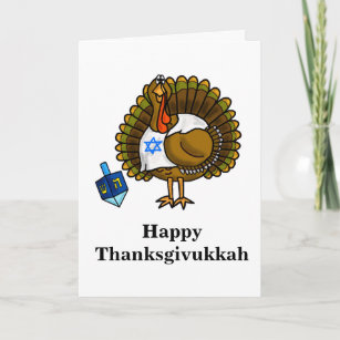 Carte de voeux juive heureuse de Thanksgivukkah