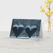 Carte de voeux jumelle de coeurs (Fleur jaune)